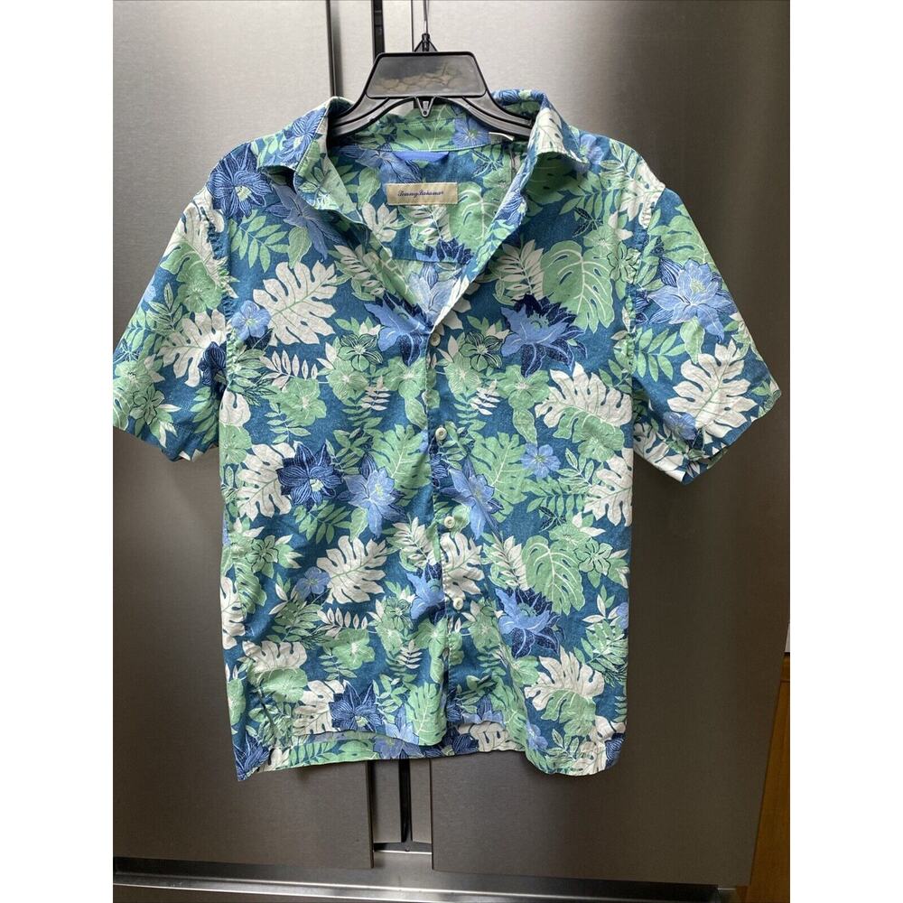 TOMMY BAHAMA Tropical Floral Buttoned Down Summer Vacation Shirt Top Size S/P